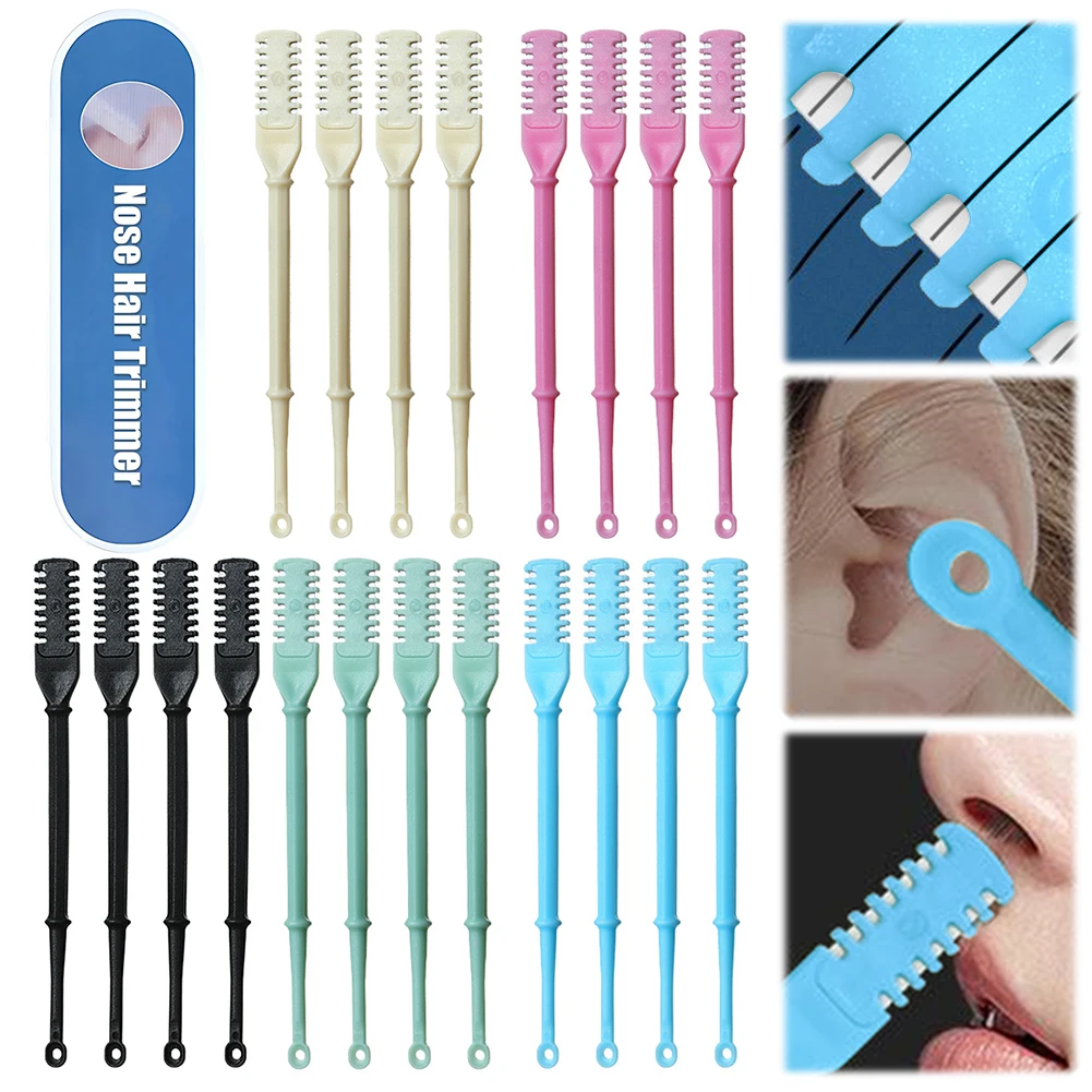 

4Pcs Nasal Hair Cutter Nose Hair Knife 360 Degree Rotating Nose Hair Trimmer Double Sided Blade Hair Removal Accessory