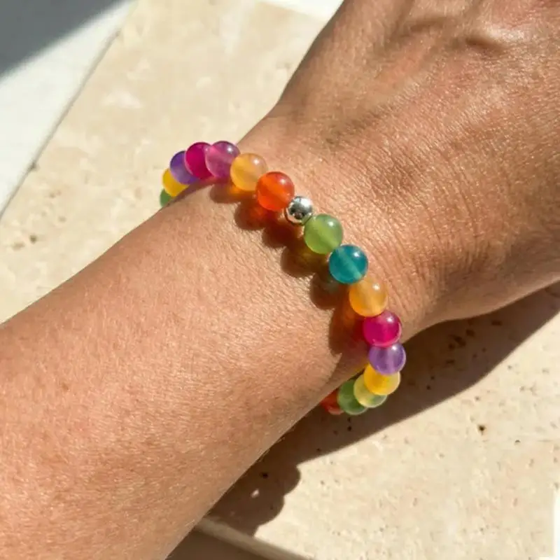 Color Changing Jewelry Beach Outing Jewelry Color Changing Beaded Jewelry Set Uv Reactive Dopamine Necklace Bracelet For Women