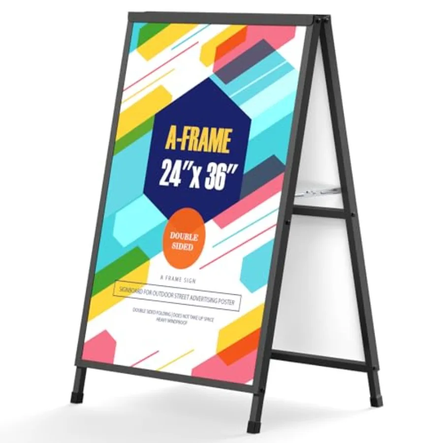 A Frame Signs 24x36 Inch Outdoor Heavy Duty Sandwich Board Signs Double-Sided A Frames Sign Holder Business for Outside Frame o