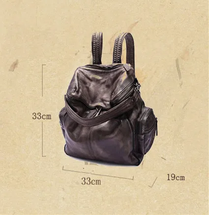 Leather Women Backpack Female Large-capacity Leather Rivet Travel Backpacks Ladies Schoolbag New European and American Vintage