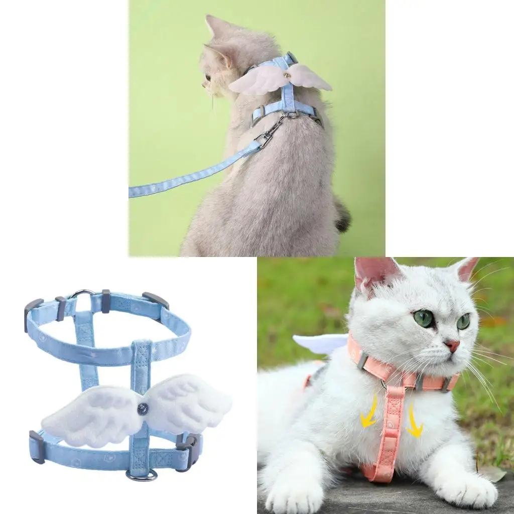 G92C Escape Proof Harness Leash for Walking Adjustable Leash No Pull Harness Escape Proof Kitten Harness