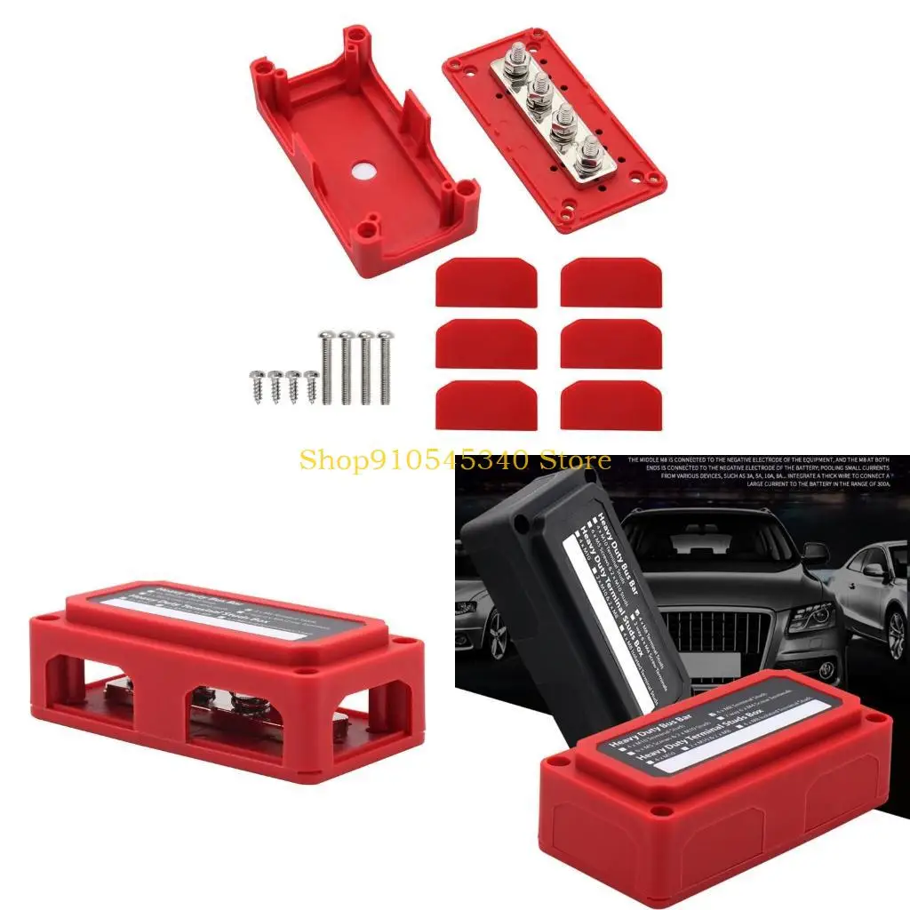 

U2JA 300A for DC 48V High Current Black Red for Shell Power Distribution Block Busbar Box Busbar Automobiles Maximum Connecti