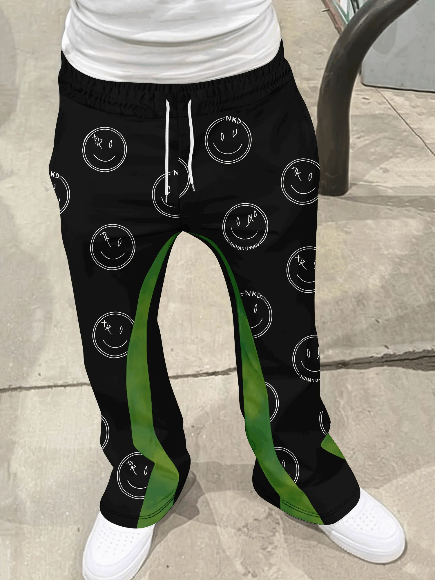 Y2k Schlaghose für Männer, Lose 3D-Druck-Hose, Lässige Jogginghose, Mittlere Taille, Sportliche Damenkleidung, Streetwear, Hip-Hop, Vintage-Hose – Detail 3
