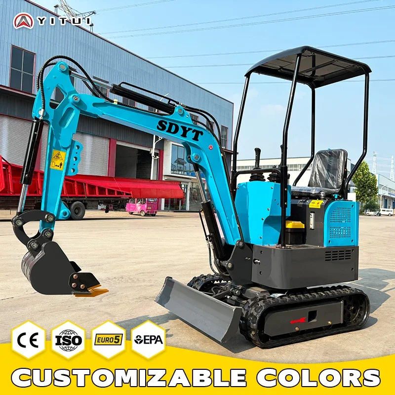 حفارة صغيرة مخصصة 1.5 1.2 طن مع ملحقات متعددة وتشغيل سهل حفارة محرك Ce Epa Euro 5 Kubota