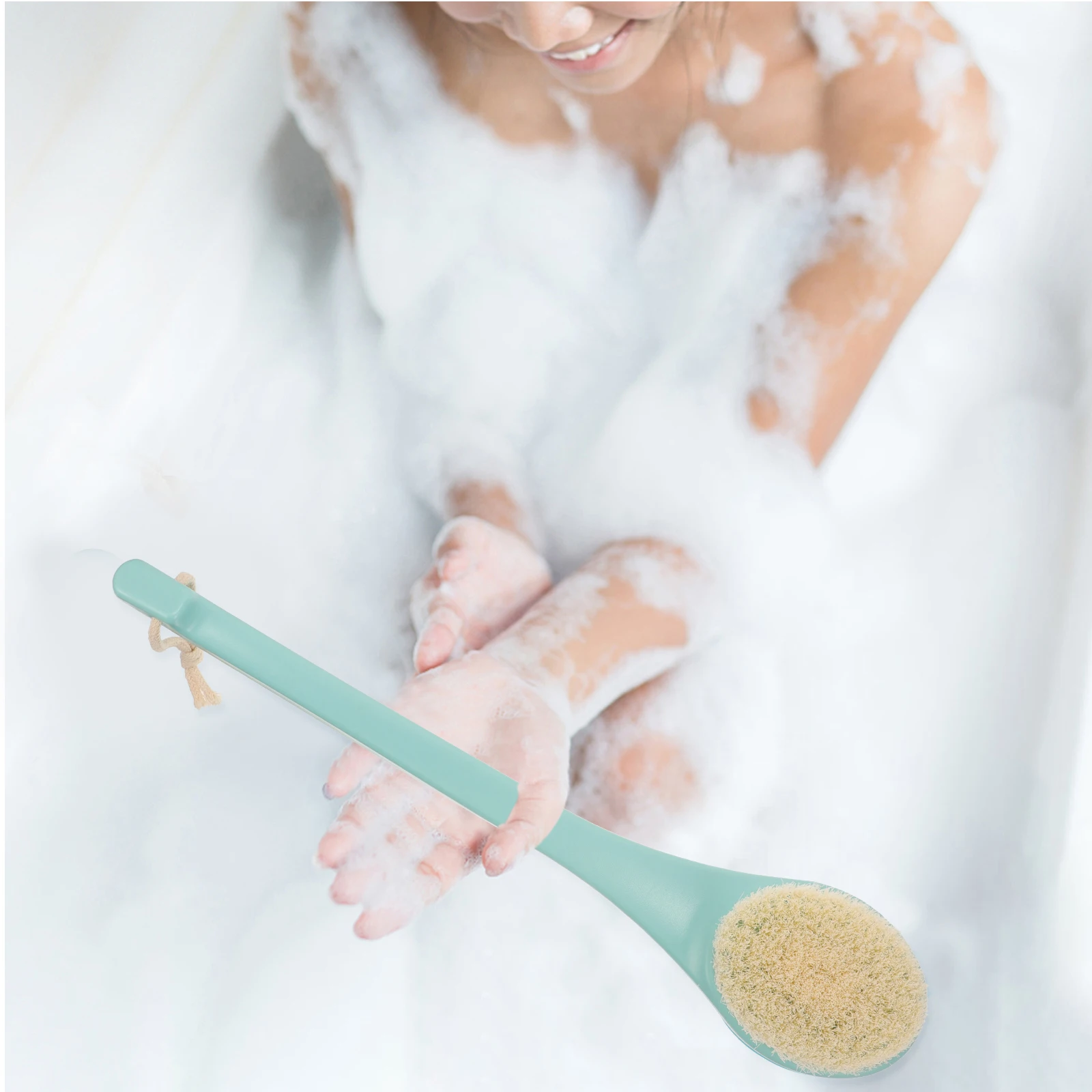 

Silicone Shower Brush Body Scrubber Long Handle Back Cleanser Bathing Tool Non Handle Design Suitable All Skin Types Premium