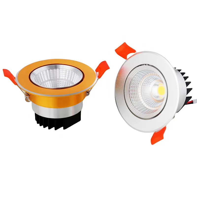 Dimmable Embedded COB LED Downlights, Iluminação Interior, Sala de Estar, Quarto, Supermercado, AC 85-260V, 5W, 7W, 9W, 12W, 15W, 18W