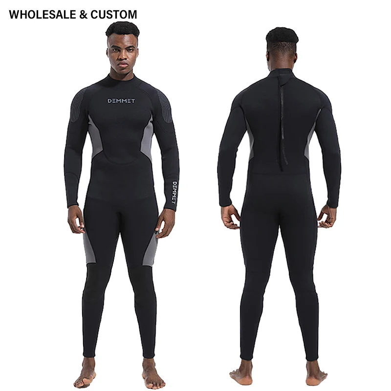 

Wholesale new men's 3mm coveralls warm and coldproof snorkeling winter swim wetsuit jellyfish suit surfsuit set