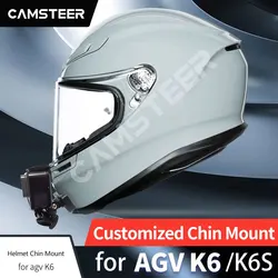 for AGV K6 Helmet Custom Aluminium Chin Mount for GoPro Hero 13 12 11 Insta360 X4 X3 Acepro DJI Action 5pro 4 Camera Accessories