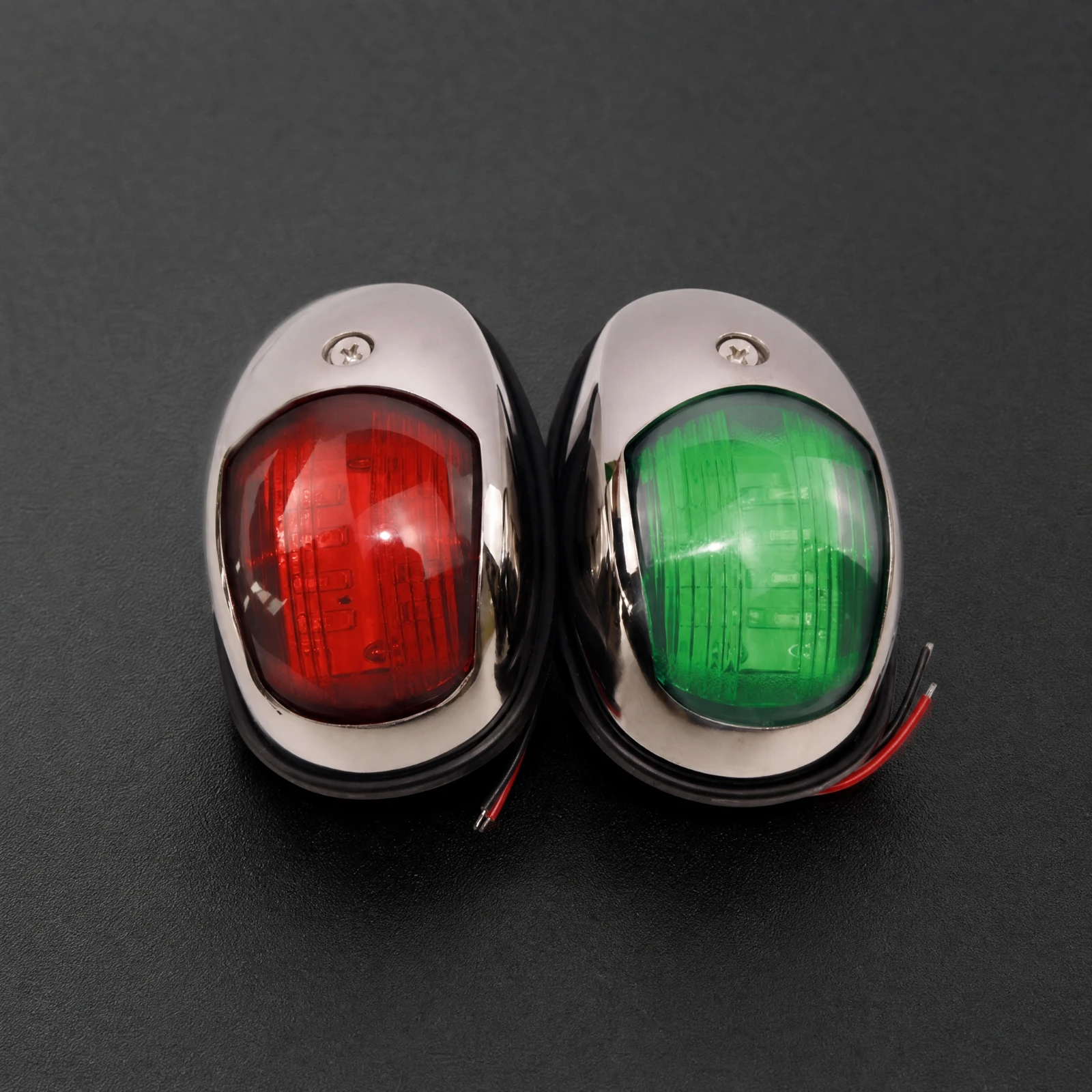 2 Pieces LED Navigation Light Corrosion-Resistant Marine LED Navigation Light with Stainless Steel Housing Slim Bright