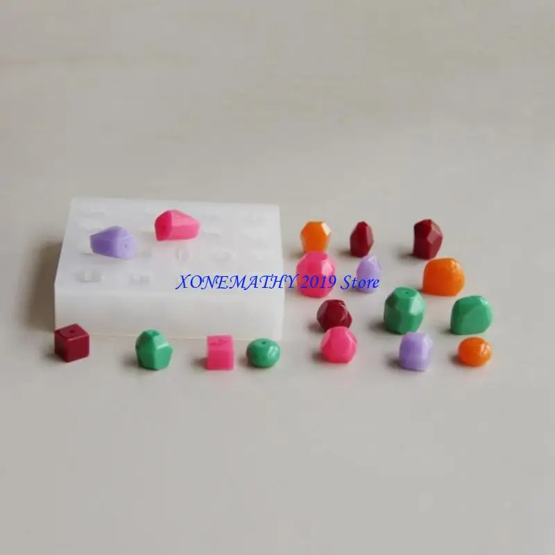 

F42F Ear Studs Mold Geometric Beads Moulds Small Pendant Moulds Silicone Texture Suitable for Jewelry Beads Making