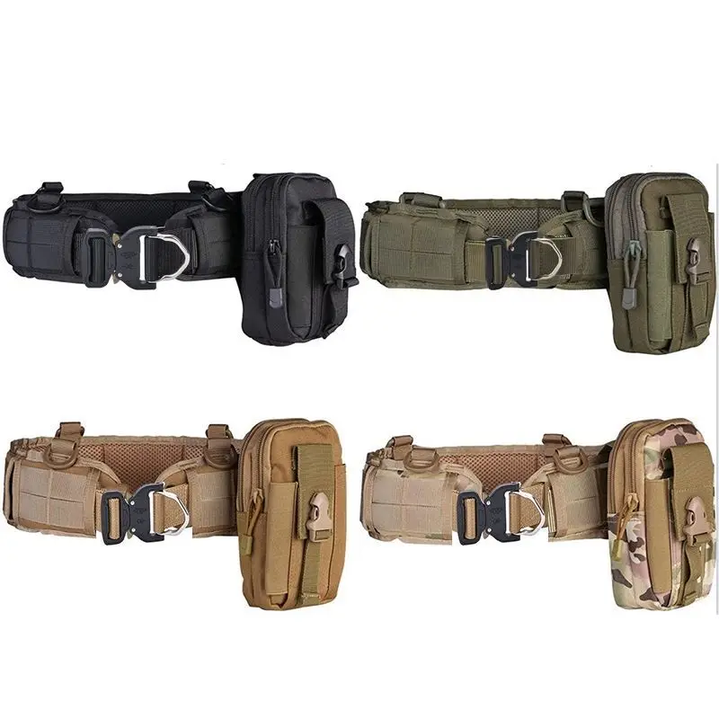 Tactical Fishing Belt With Molle Pouch, Adjustable Waterproof Waist Pack For Outdoor Camping Hiking Hunting, Multi-Pocket