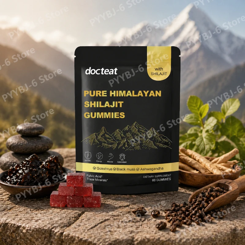 Himalayan Shilajit Gummies with Ashwagandha Gokshrua & Black Musli Supports Energy &Muscle Wellness60 Gummies Dietary Supplement
