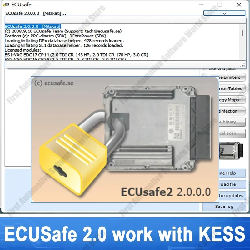 車のトラック用のecuecusafe 2.0,最新のソフトウェアパック,immoサービスツール,kess,v1.2,universal 3.2 plus edge 17,車で動作