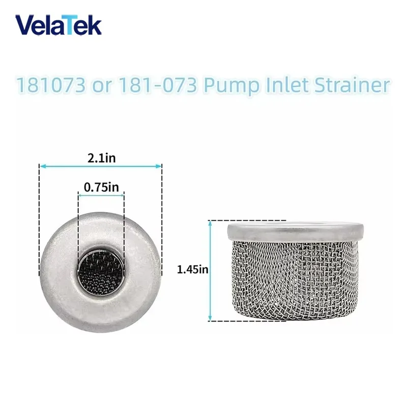 4Pcs Pump Inlet Strainer 181073 /181-073, Stainless Steel Screen Filter 1/2In NPT Thread for Airless Paint Sprayer