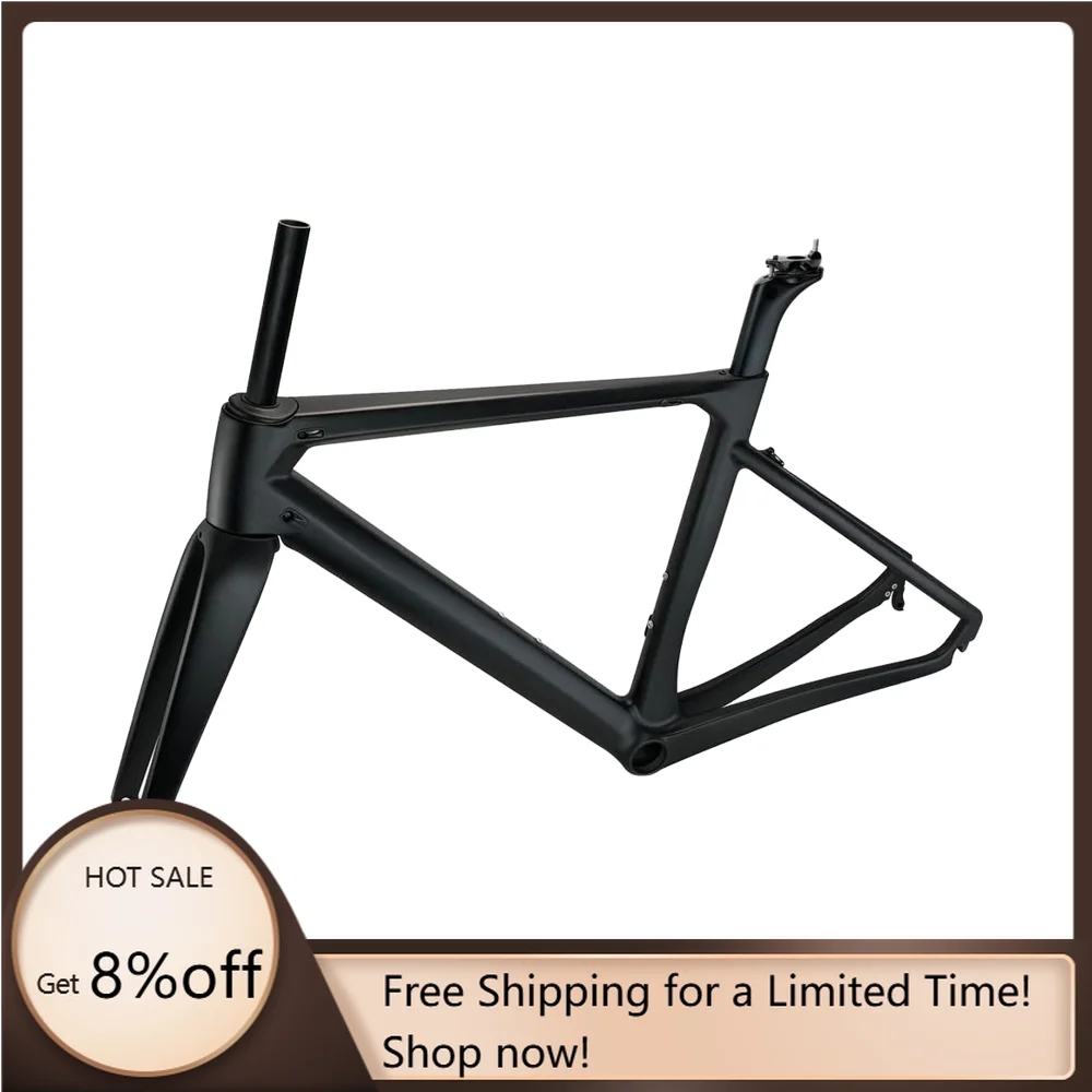 

STLF Customizable 700C Carbon Road Bike Frame Set Windproof Racing Design with C Brakes & Internal Wiring for Disc Brake