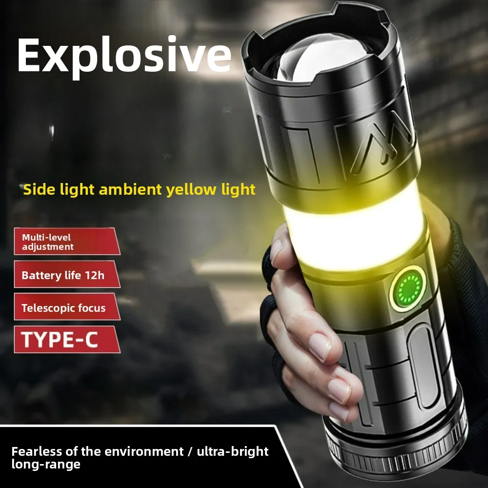 

Multi-Functional Zoomable Mini Powerhouse Flashlight Super Bright Ultra-Bright LED Long-Shot Torch for Outdoor Camping