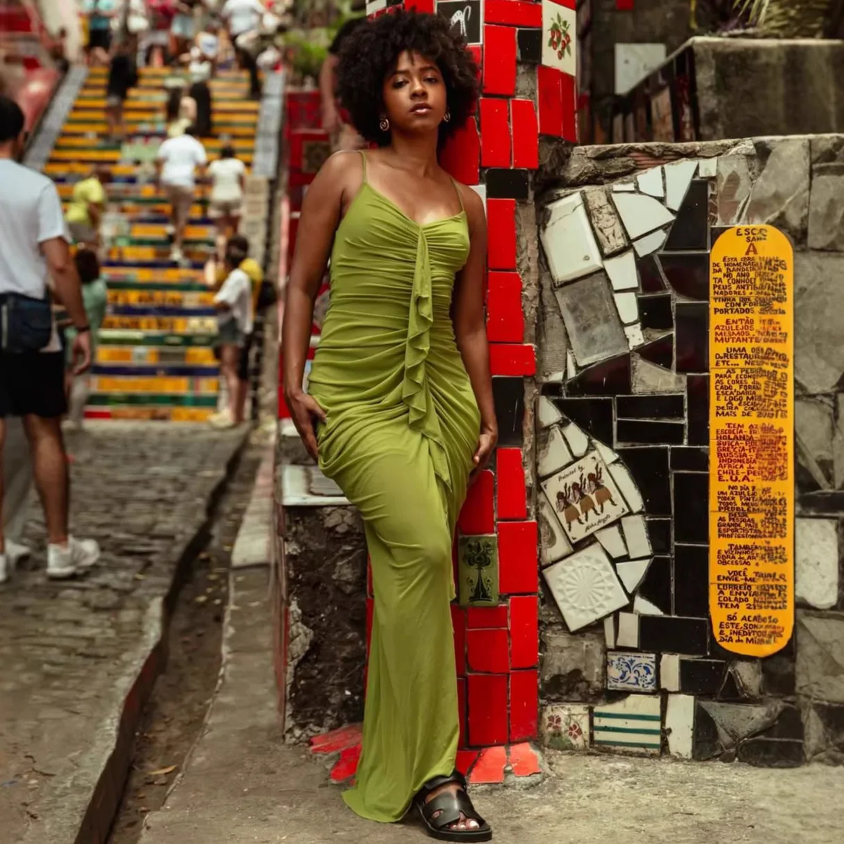 

Long Dress Women Sling Dresses Sexy Vestidos Y2k Streetwear V Neck Sleeveless Ruffles Pleated Elegant Party Night Work 2026