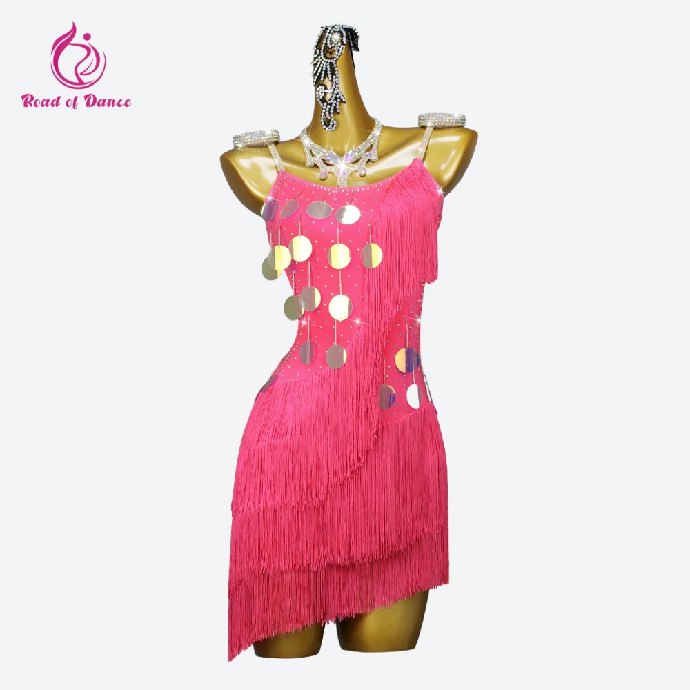 Elegant Party Dress 2026 Womens Latin Dance Clothes Girls Costume Female Evening Skirt Parties Sports Outfits Match Fringed Suit