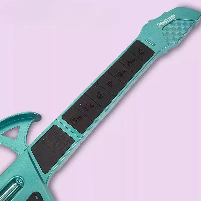 자동 코드 기능이 있는 접이식 전기 스트링리스 기타, 휴대용 초보자 연습용 어린이 학생용 악기 장난감 선물