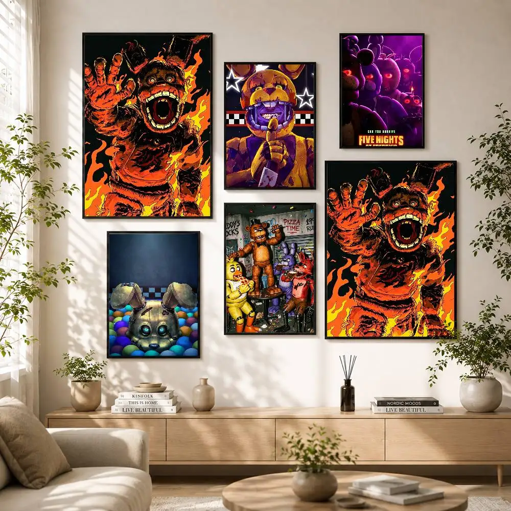 F-Five-Nights-At-Freddys F-Fnaf Poster Versatile HD Waterproof Wall Art Self-Adhesive Decor for Any Space Ideal Gift