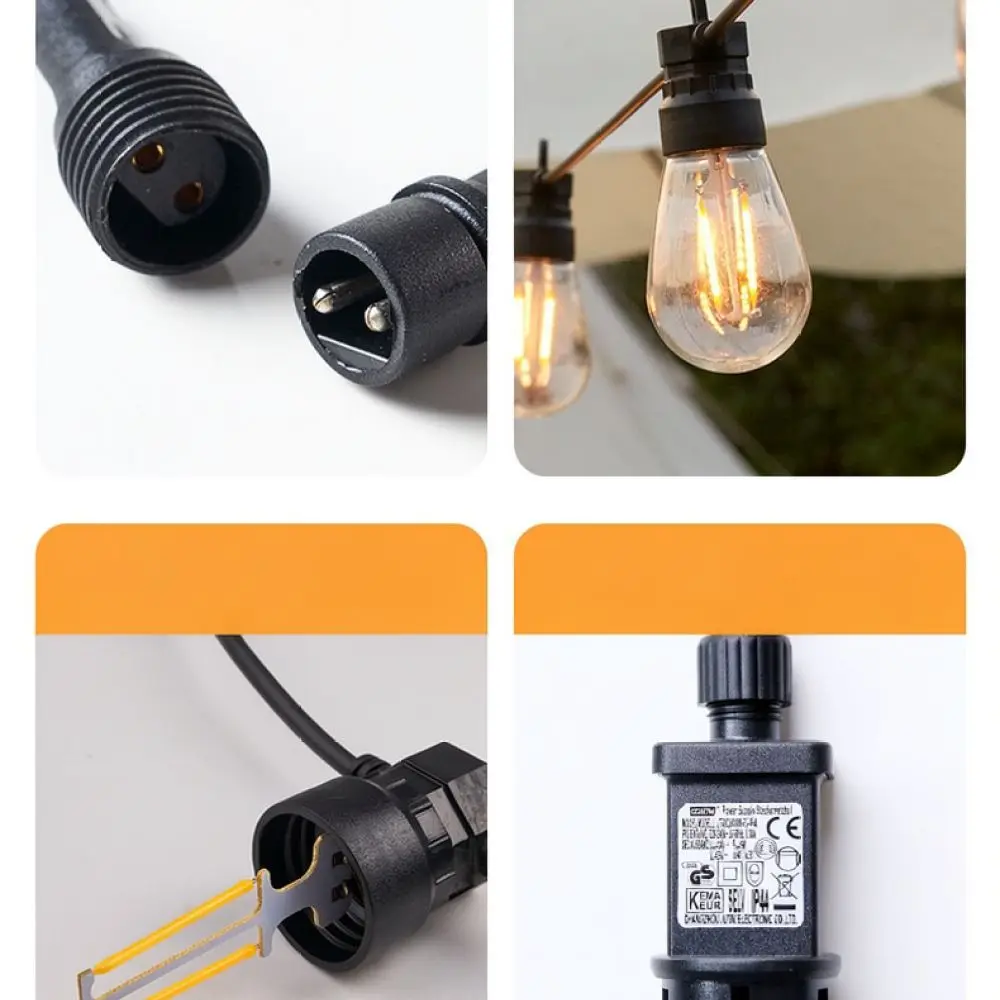 Garden Patio Decorative Outdoor String Light Socket E26 E27 Cable For Backyard Landscape Atmosphere Hanging Lamp Accessory