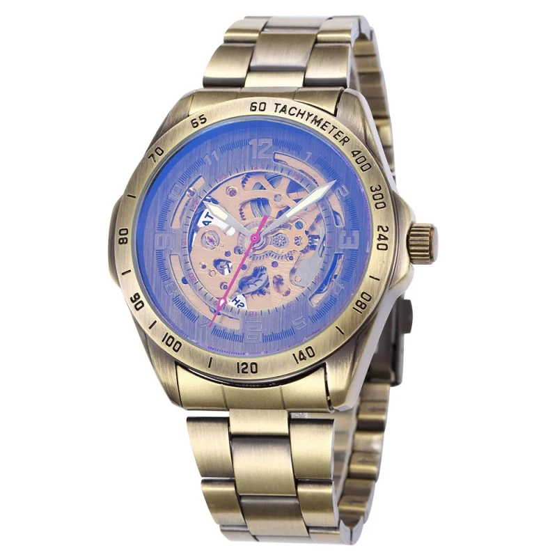 Gratis Verzending Verkooppunten Shenhuashenhua Heren Mode Casual Holle Nostalgische Stijl Automatisch Mechanisch Horloge