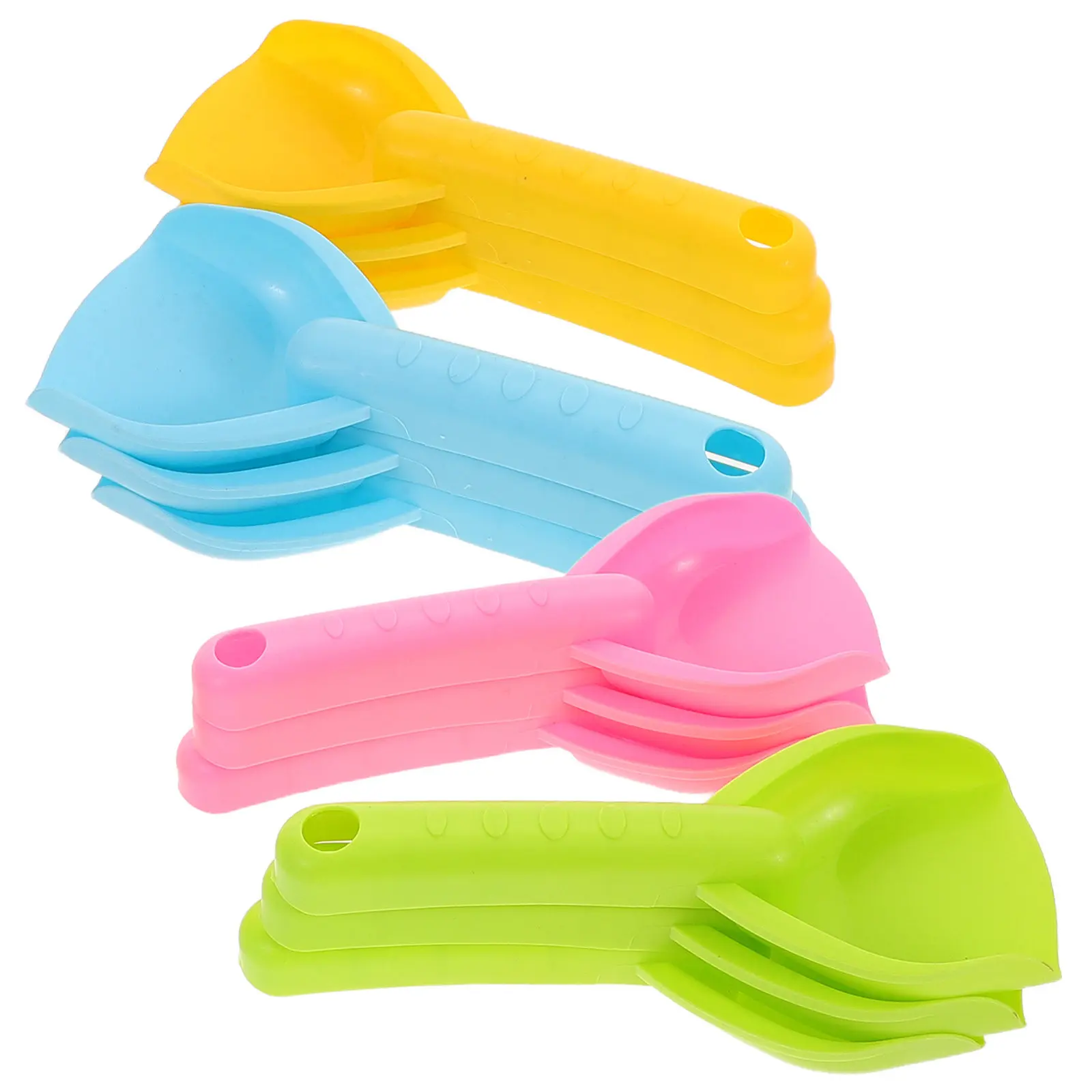 12Pcs Children Sand Shovels Creative Design Lightweight Plastic for Beach Sandbox Backyard Digging Outdoor Play Tools