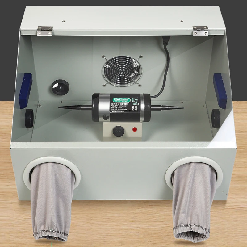 

Grinding and Polishing All-in-one Machine with Dust Box Cover 220V 200W Small Desktop Jewelry Metal Wenwan Polishing Machine