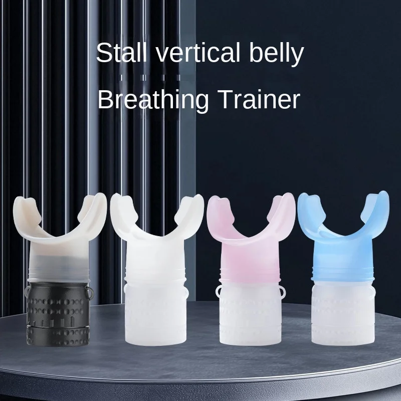 

Portable lung capacity bite mouth muscle respirator and abdominal muscle breathing training device