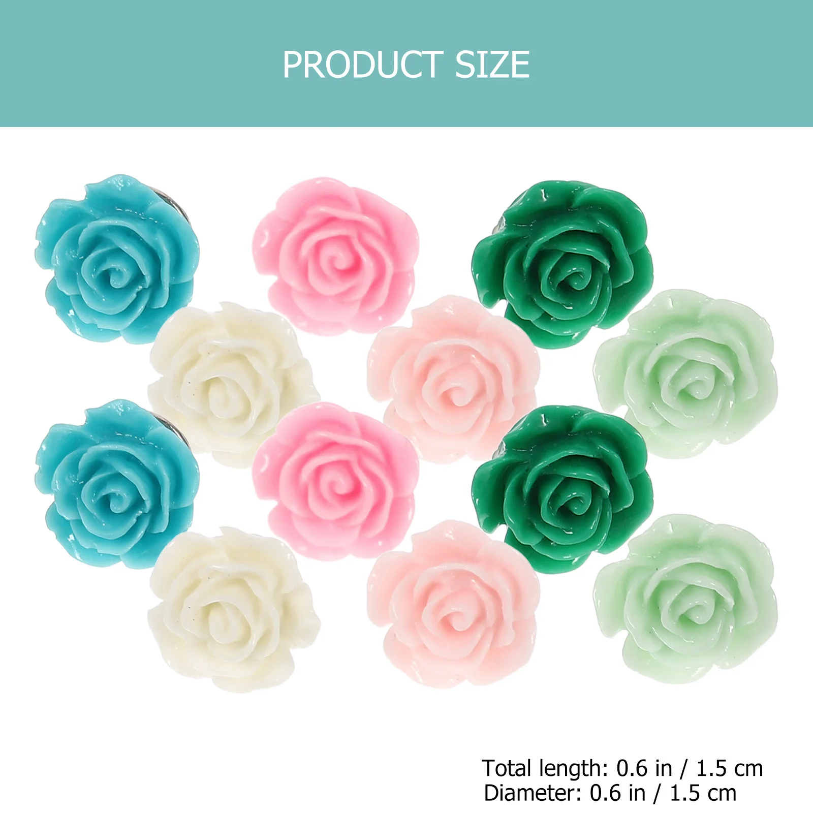 หมุดปักกระดาษรูปดอกกุหลาบ 30 ชิ้น แบบเปลี่ยนได้ รูปหัวใจ สำหรับตกแต่งแผนที่ อุปกรณ์สำนักงาน ของใช้ในบ้าน ขนาดกะทัดรัด