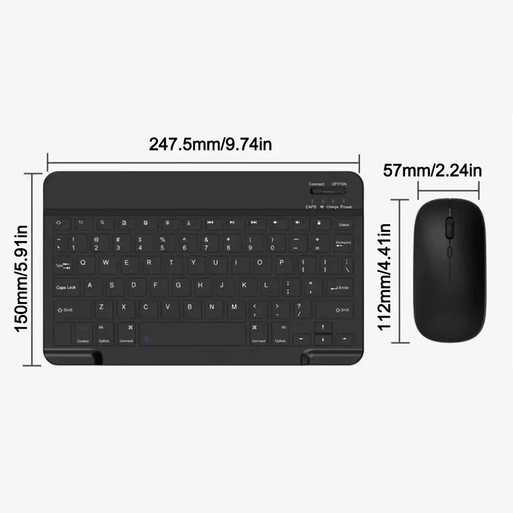 10 inch Bluetooth Keyboard Mouse Set Rechargeable Wireless Keyboard Mouse Combos Ultra-Thin Mini Keyboard And Mouse
