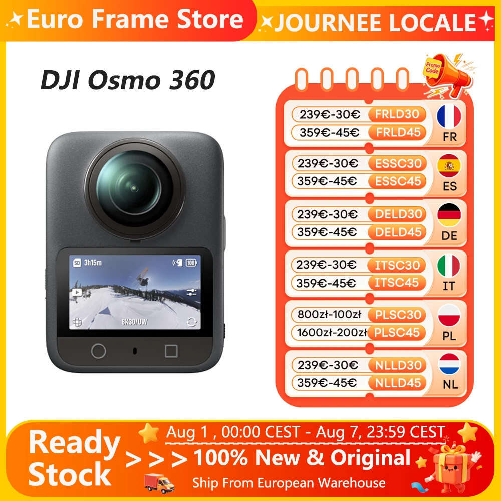 DJI Osmo Standard Bundle, Kamera °   mit Sensor 1 Zoll °   Bildgebung ° °   Video in nativer 8K-Auflösung mit 360°-Ansicht °   Foto mit 120MP DJI Osmo 360