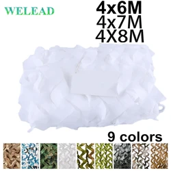 Welead 4x6 4x7M Reinforced White Gazebo Camouflage Net Blue Sand 6x4M Garden Shade Camo Netting Hiding Mesh Car Covers