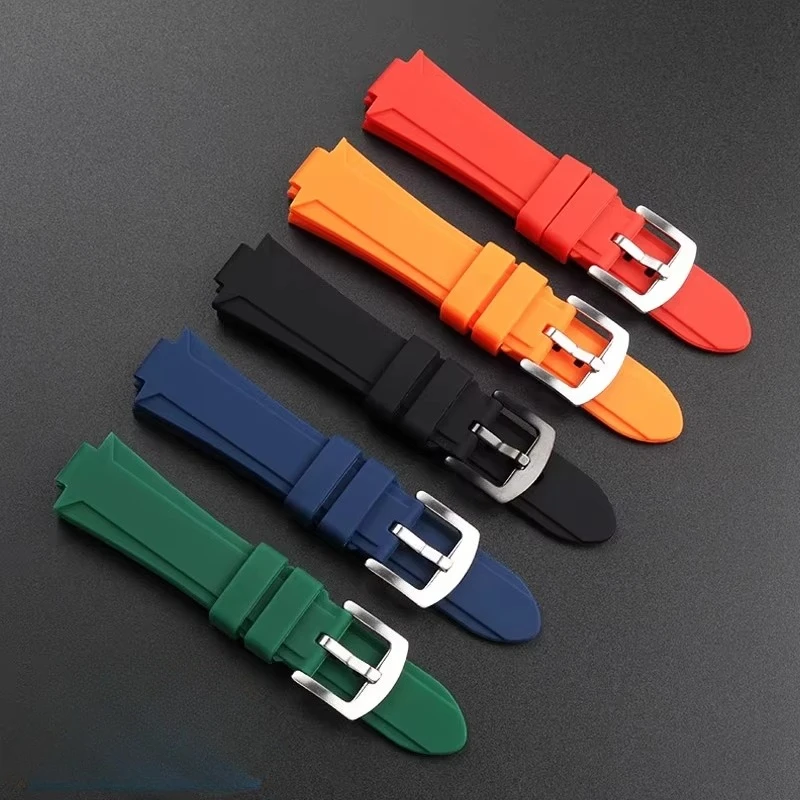 Convex Interface 24*11mm 24*12mm Silicone Strap for ORIS AQUIS Bracelet Diving Men Rubber Watch Strap Waterproof Watchband