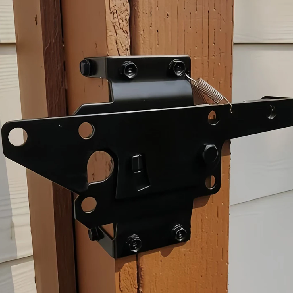 1PC Quick Pin Door Bolt Automatic Latch Gate Lock Post Mount Bolts Heavy Duty Spring Steel Gravity Locking Door