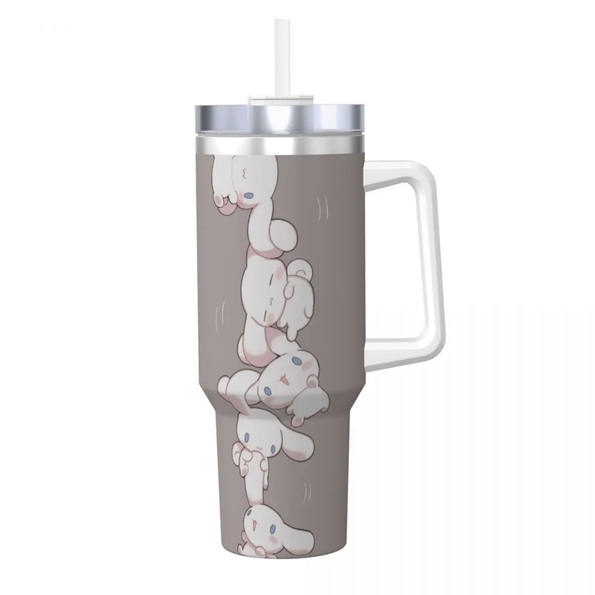 Sanrio Kawaii Cinnamoroll Stainless Steel Tumbler Beach Mugs Cup 40oz Thermal Mug Keep Heat Cold and Hot Milk Tea Water Bottle