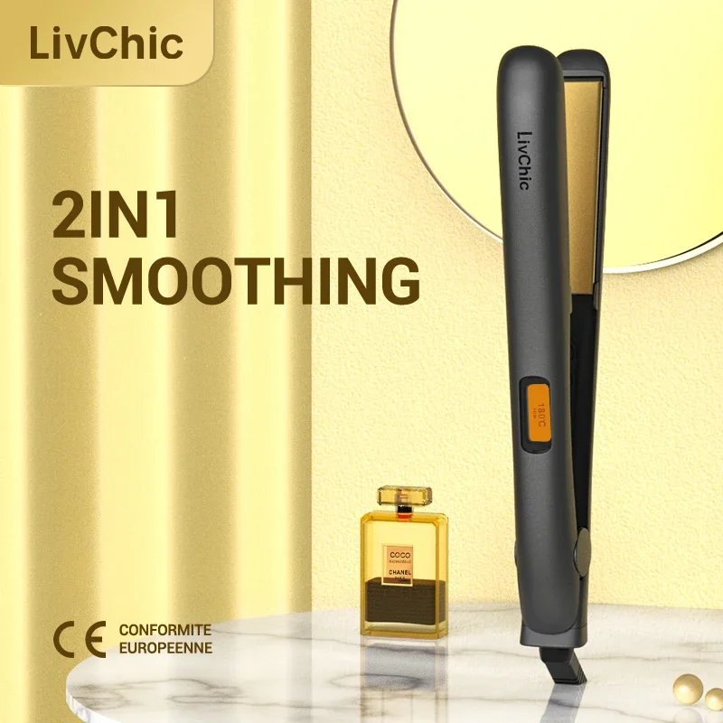 

Livchic Styler Curling Iron With Moisture Heat Technology NanoIonic MX Versatile Curling Wand Adjustable Heat Settings LED