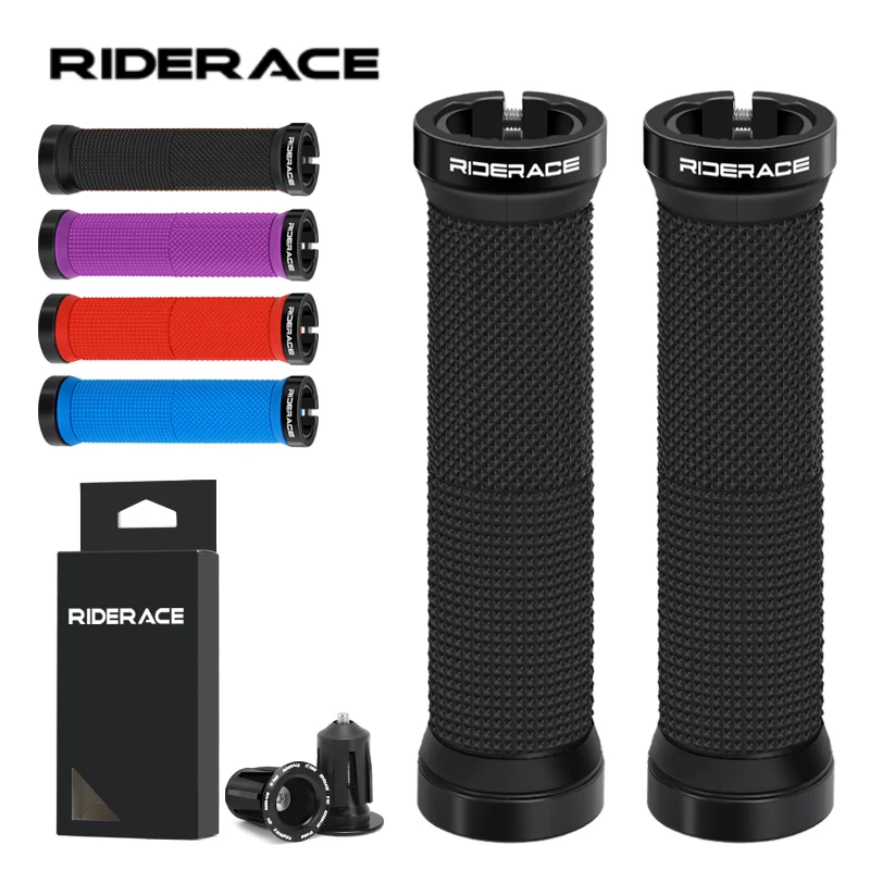 Puños de bicicleta RIDERACE de goma antideslizantes, ergonómicos, para manillar de bicicleta, a prueba de golpes, para ciclismo de montaña, accesorios para ciclismo.
