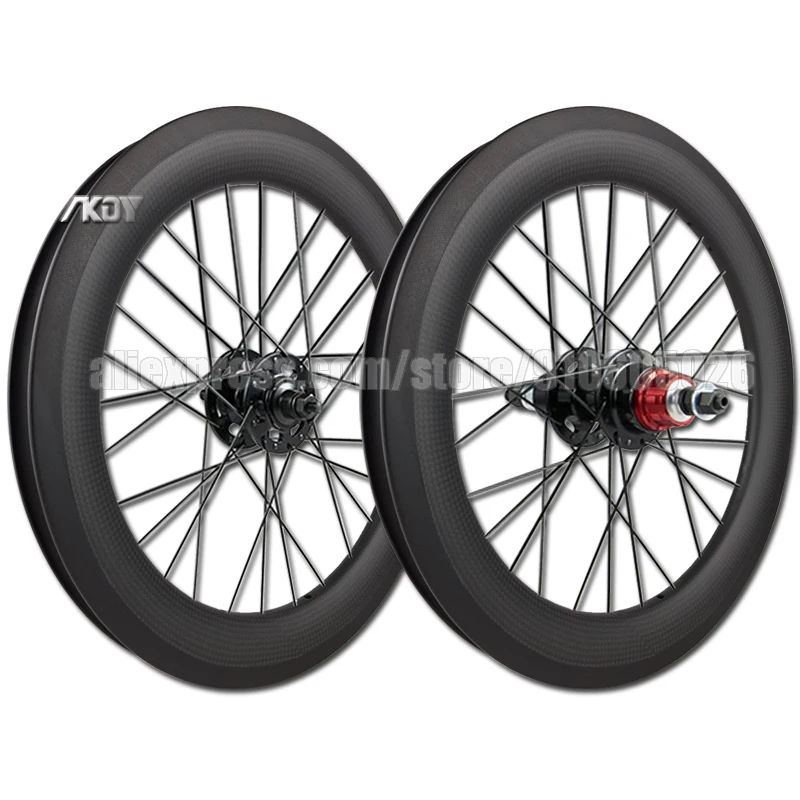 349 Wheelset 2-3 Speed Rim Brake 28 Holes 16 inches Carbon Wheels with Joseph Kuosac Hub for Brompton Folding Bike Upgrade