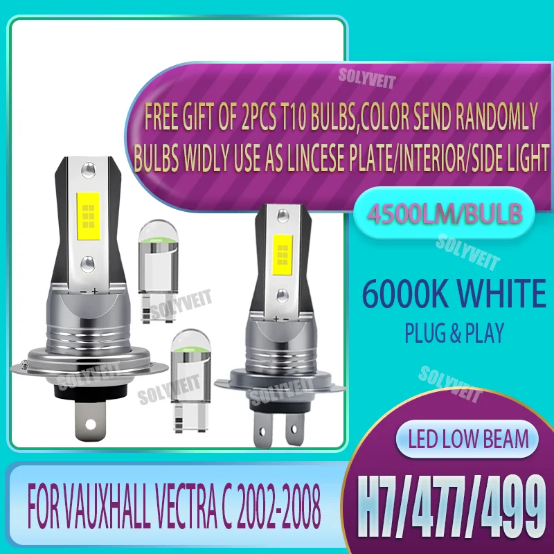 

1 Pair 45W LED Headlight Bulbs Low Beam Lifetime Up to 60,000 Hours For Vauxhall Vectra C 2002 2003 2004 2005 2006 2007 2008