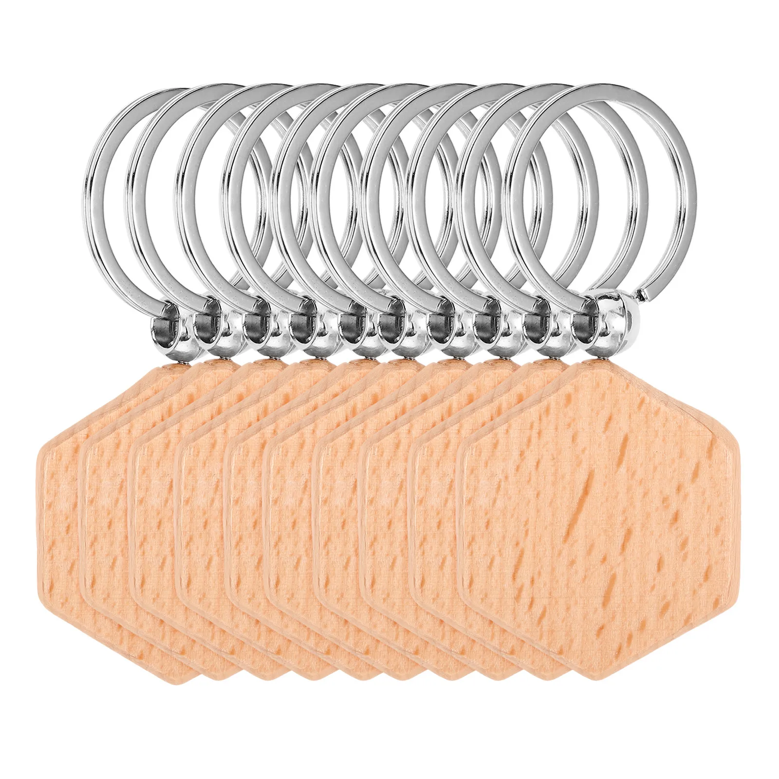 

10 шт. шестигранных заготовок для брелоков из натурального бука, заготовки для самостоятельного изготовления брелоков, для гравировки, росписи, декорирования, персонализированный подарок