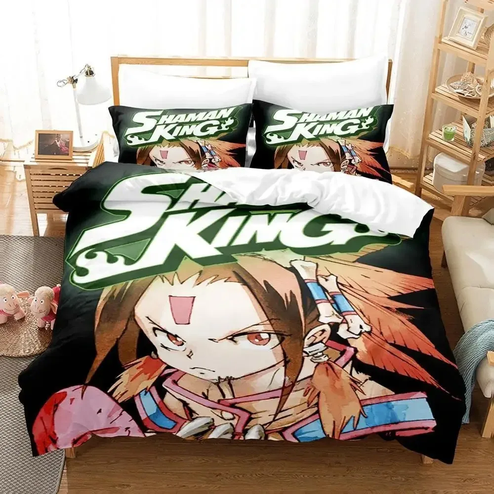 New Shaman King Bedding Set Single Twin Full Queen King Size Bed Set Adult Kid Bedroom Duvet cover Sets 3D Anime Bed Sheet Set