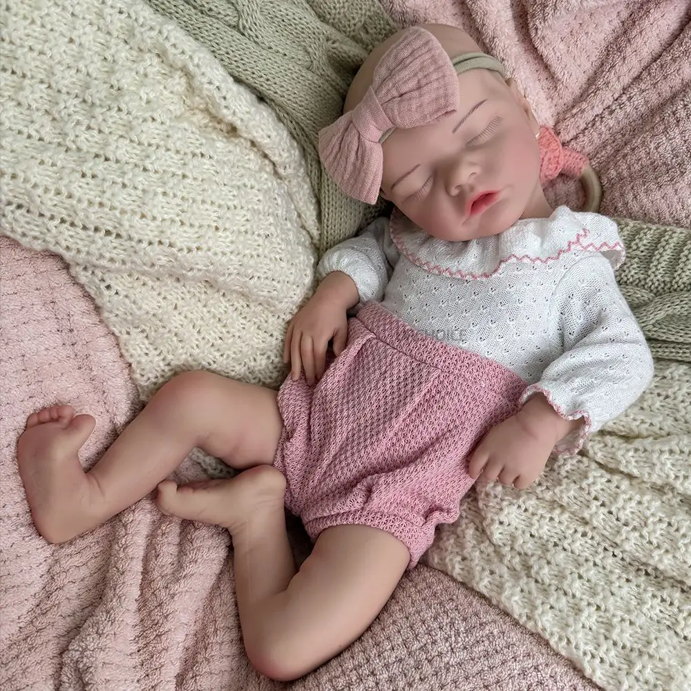 Curación de 17 pulgadas de silicona suave renacido bebé niña muñeca realista abrazo bebé para la comodidad alivio de la ansiedad y apoyo emocional