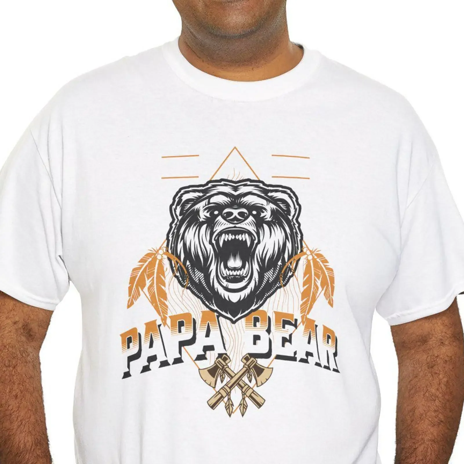 Papa Bear T Shirt Funny Dad Grizzly  vintage Washed streetwear Top For Everyday Wear Soft fashion designer clothes graphic