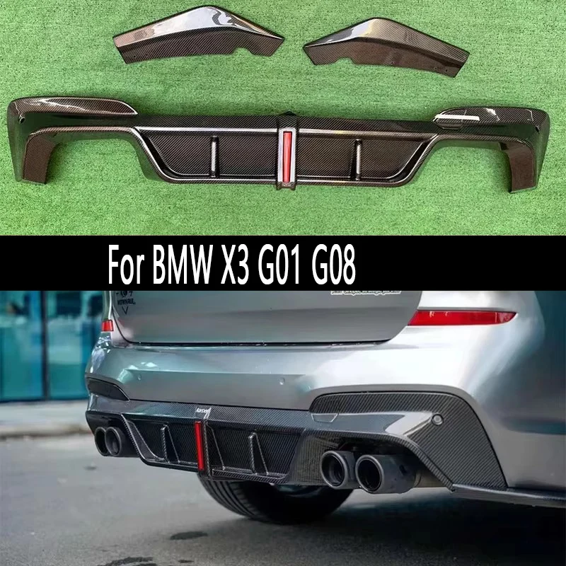 

Для BMW X3 G01 G08 2019+ диффузор из углеродного волокна задняя губа автомобильный задний бампер диффузор задние сплиттеры спойлер автозапчасти