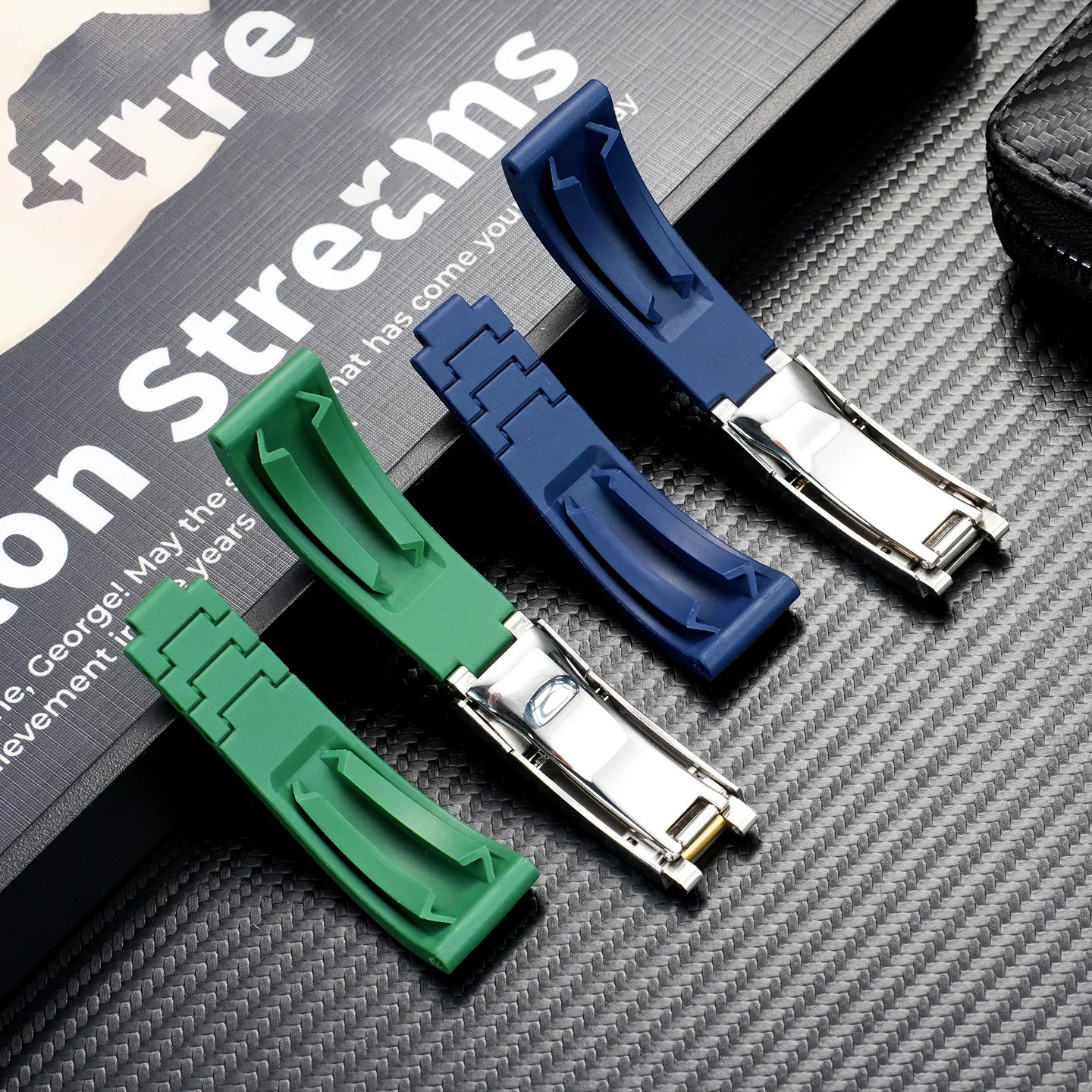 Pulseira de borracha de silicone para rolex-strap submarinista daytona deepsea oysterflex relógios banda gmt pulseira esporte relógio cinta 20mm