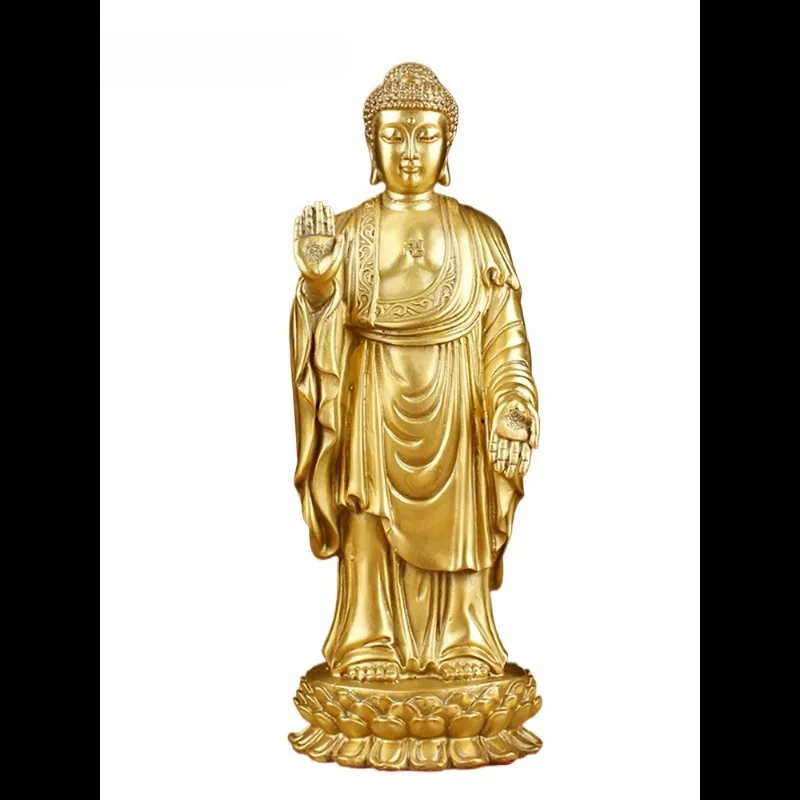 1PCS 25CM semi handmade brass Lingshan Buddha home Feng Shui decoration office desktop crafts figurine  estatuas religiosas