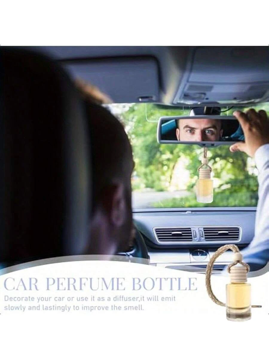 20pcs Hanging Car Freshener Empty Clear Glass Essential Oil Car Diffuser Aromatherapy Fragrance Perfume Diffuser Bottle Pendant