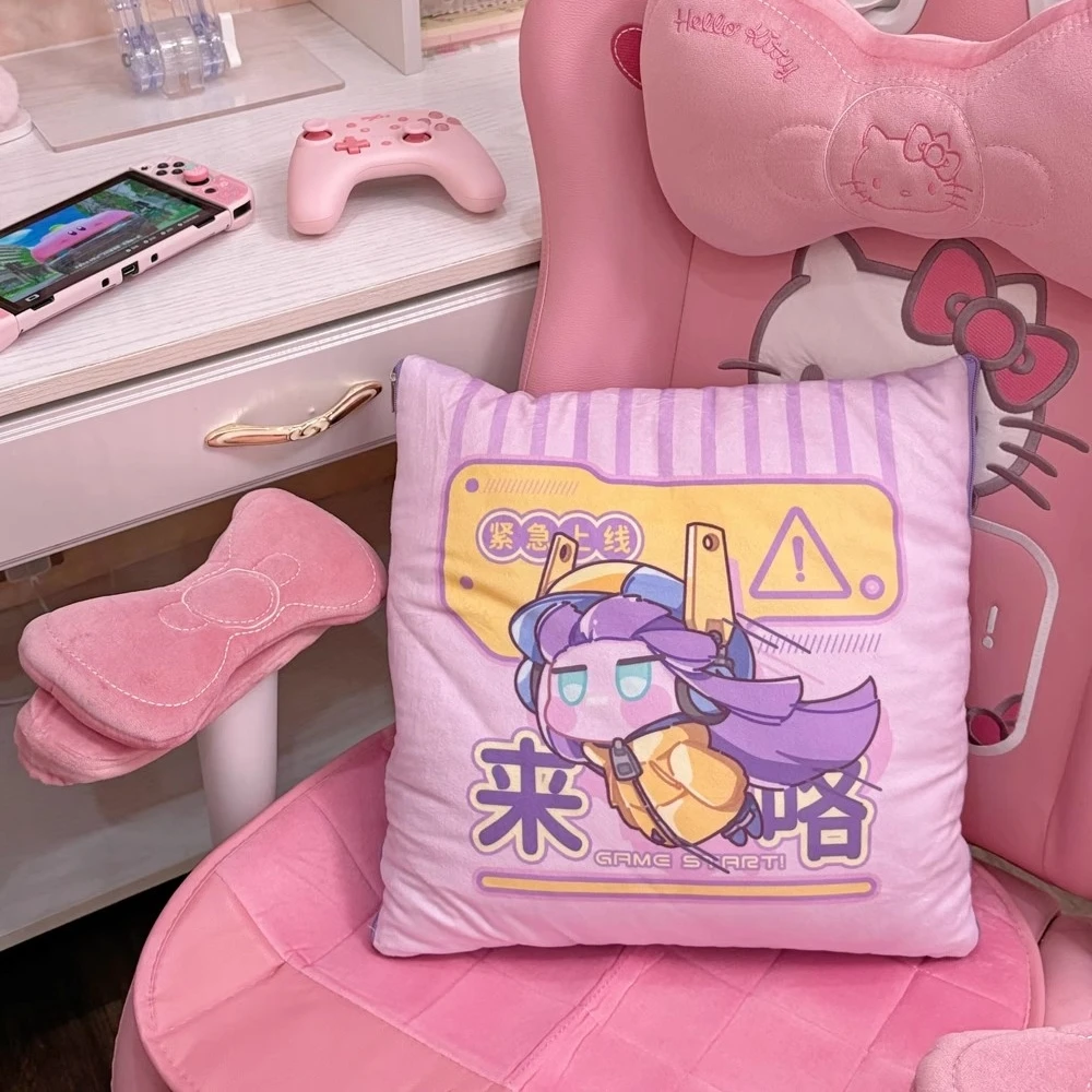 

LoL Lulu League of Legends The Fae Sorceress Deliveryman Cute Pillows Kawaii Nap Blanket Adorable Periphery Small Quilt Kid Gift