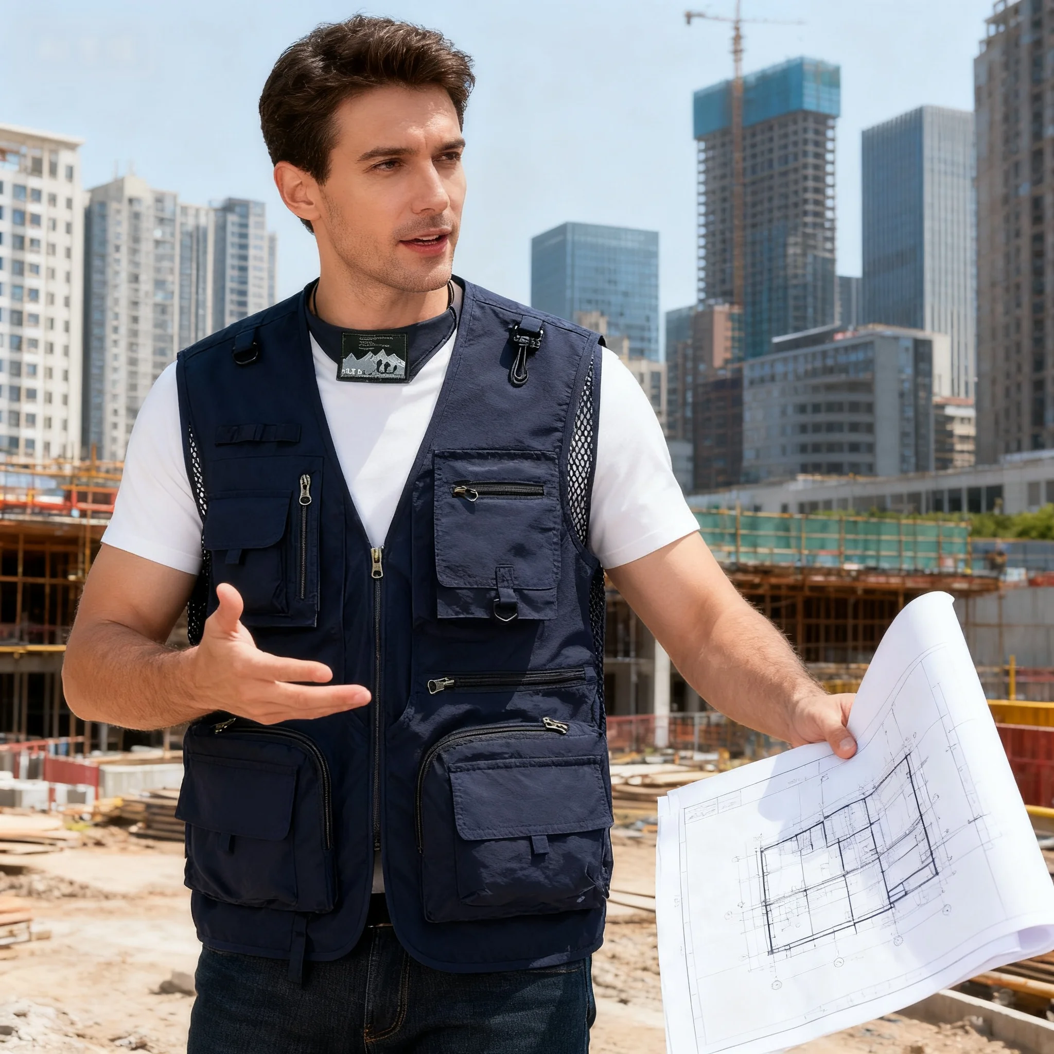 

Летний мужской разгрузочный тактический жилет, пальто, повседневный мужской жилет для фотографа, сетчатая рабочая куртка без рукавов, инструменты, карманный жилет 6XL